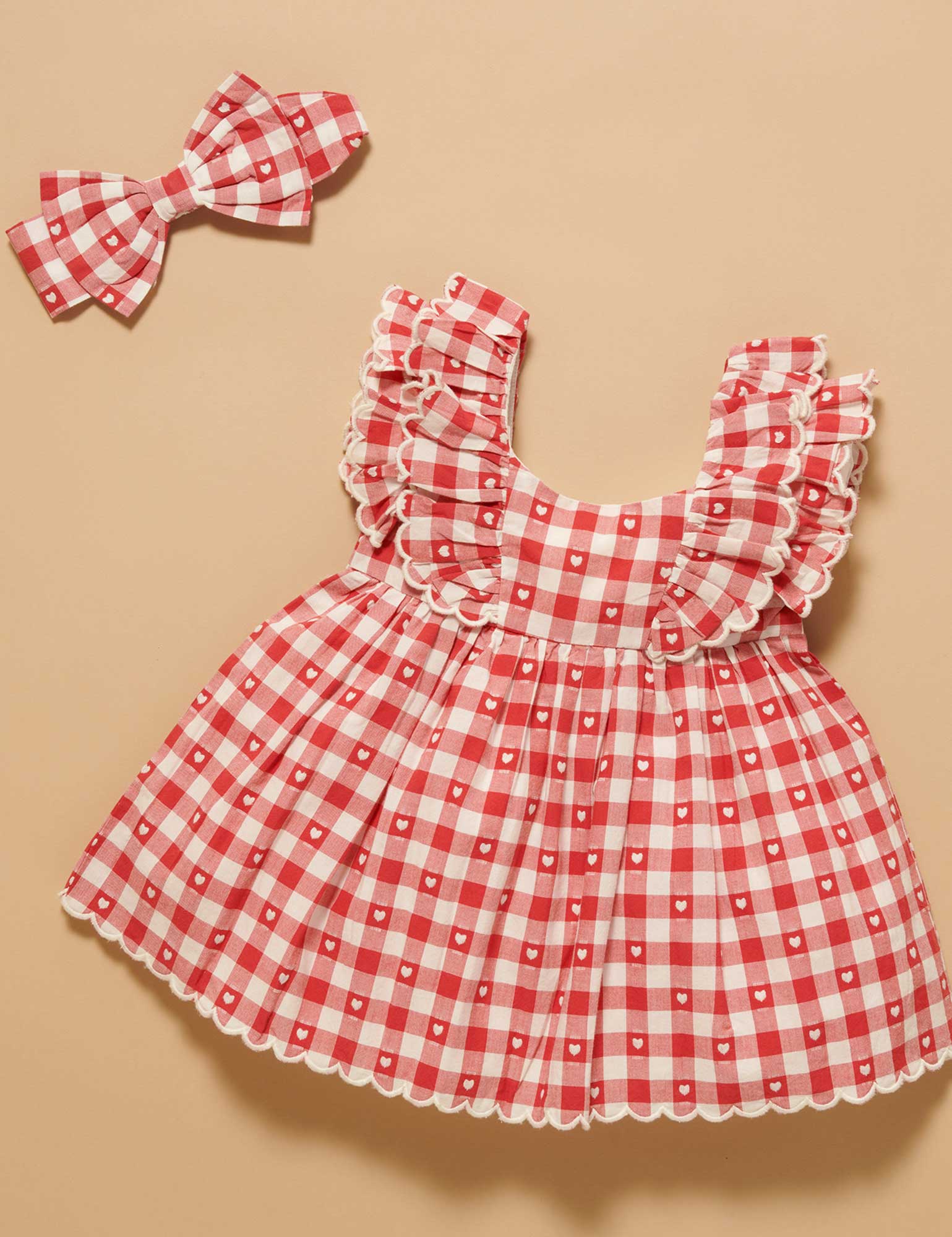 Purebaby Gingham Dress - Heart Gingham