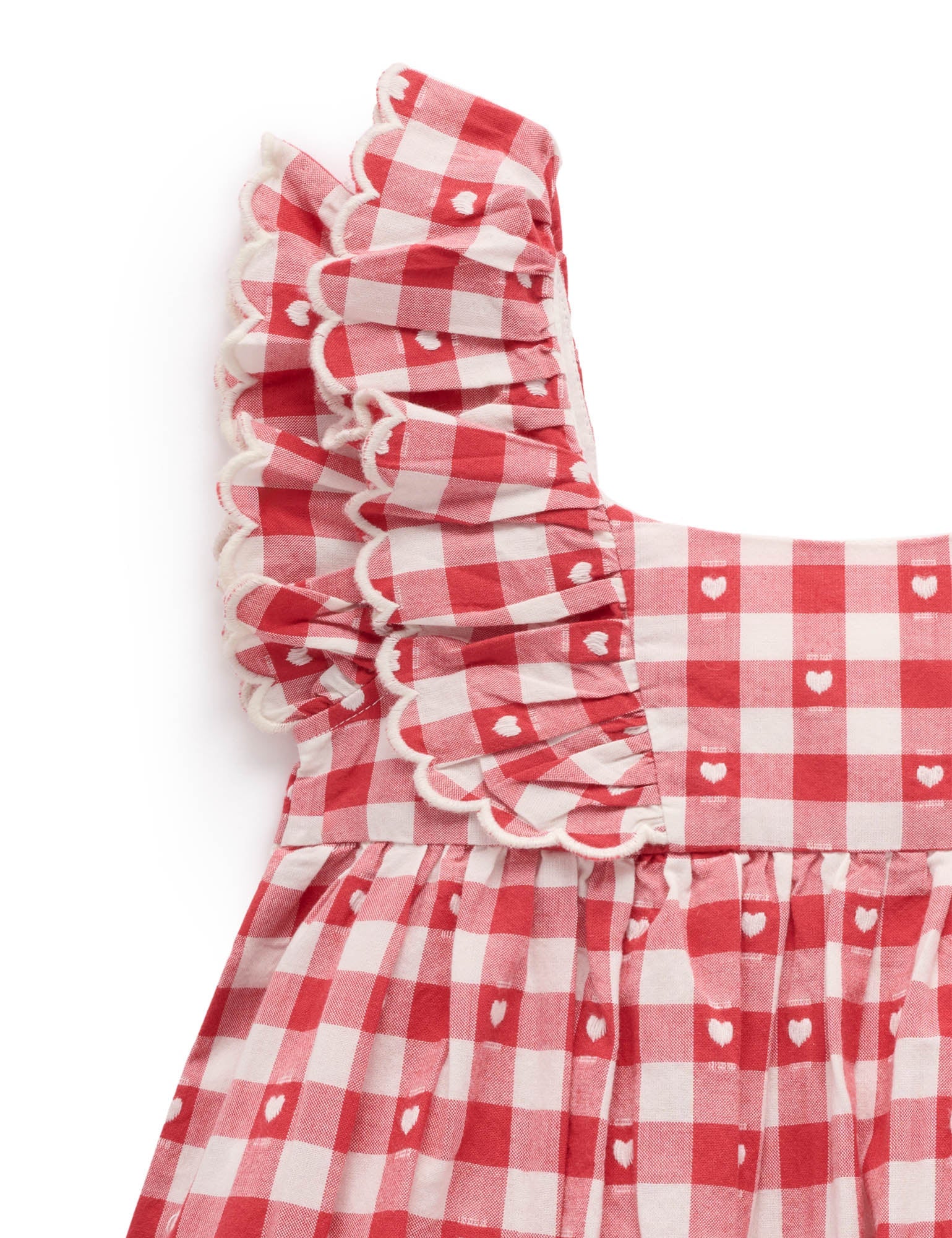 Purebaby Gingham Dress - Heart Gingham