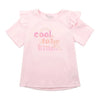 Fox &amp; Finch Cool To Be Kind Frill Tee, Soft Pink. 1-2y