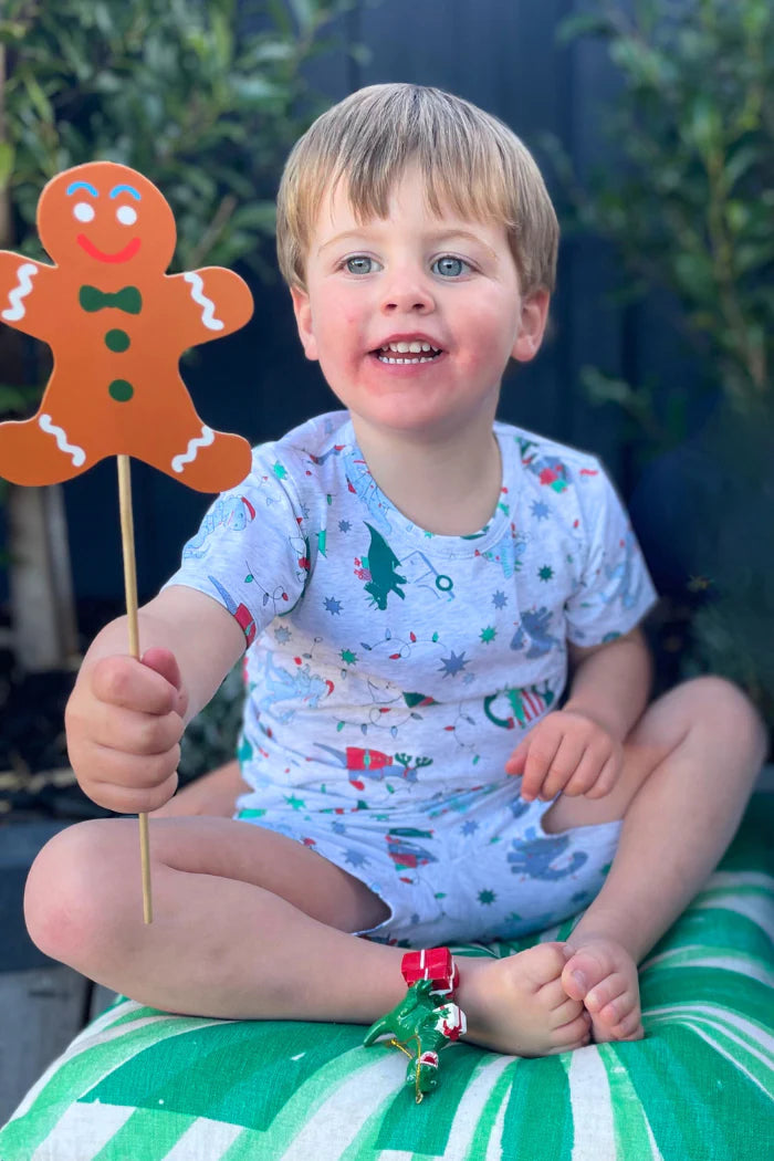 Milky Boys Christmas Pjs - Silver Marle