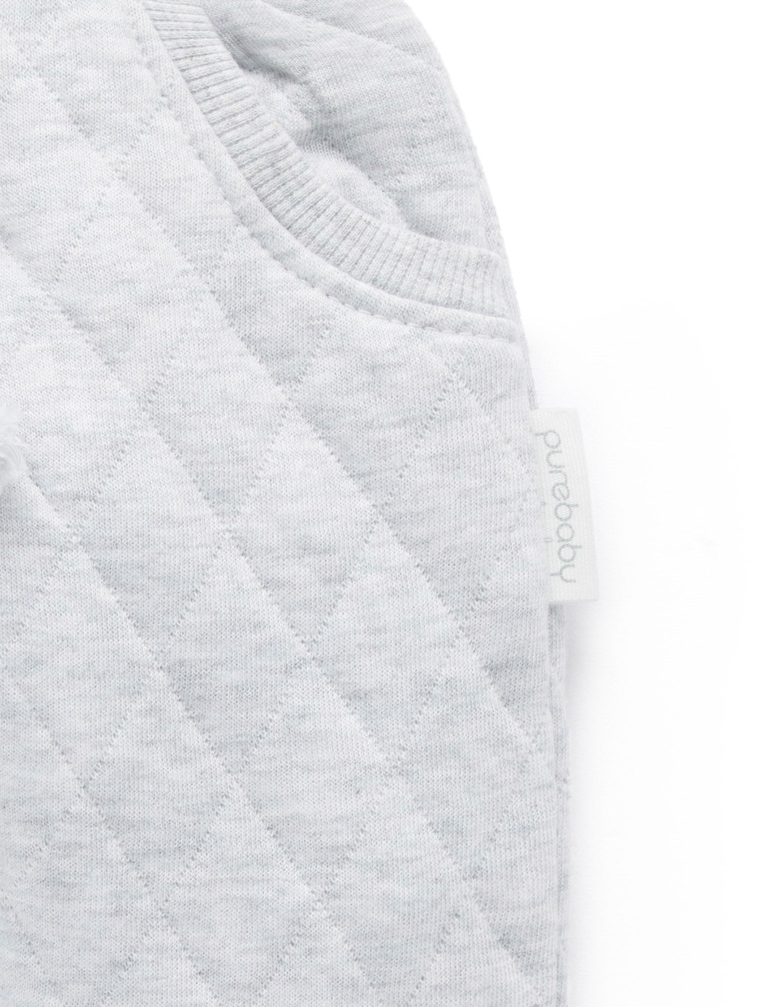 Purebaby Quilted Track Pants - Pale Grey Melange