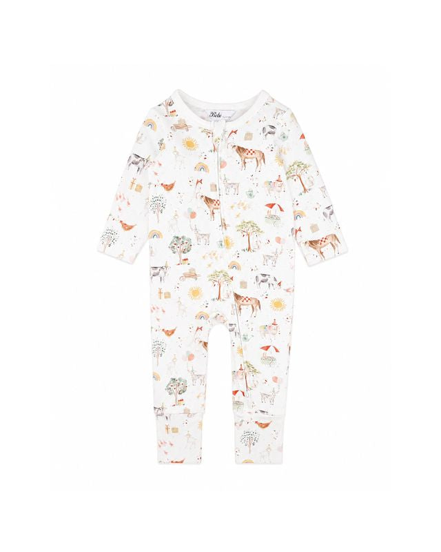Bebe Scout Organic LS Zipsuit - Scout Print
