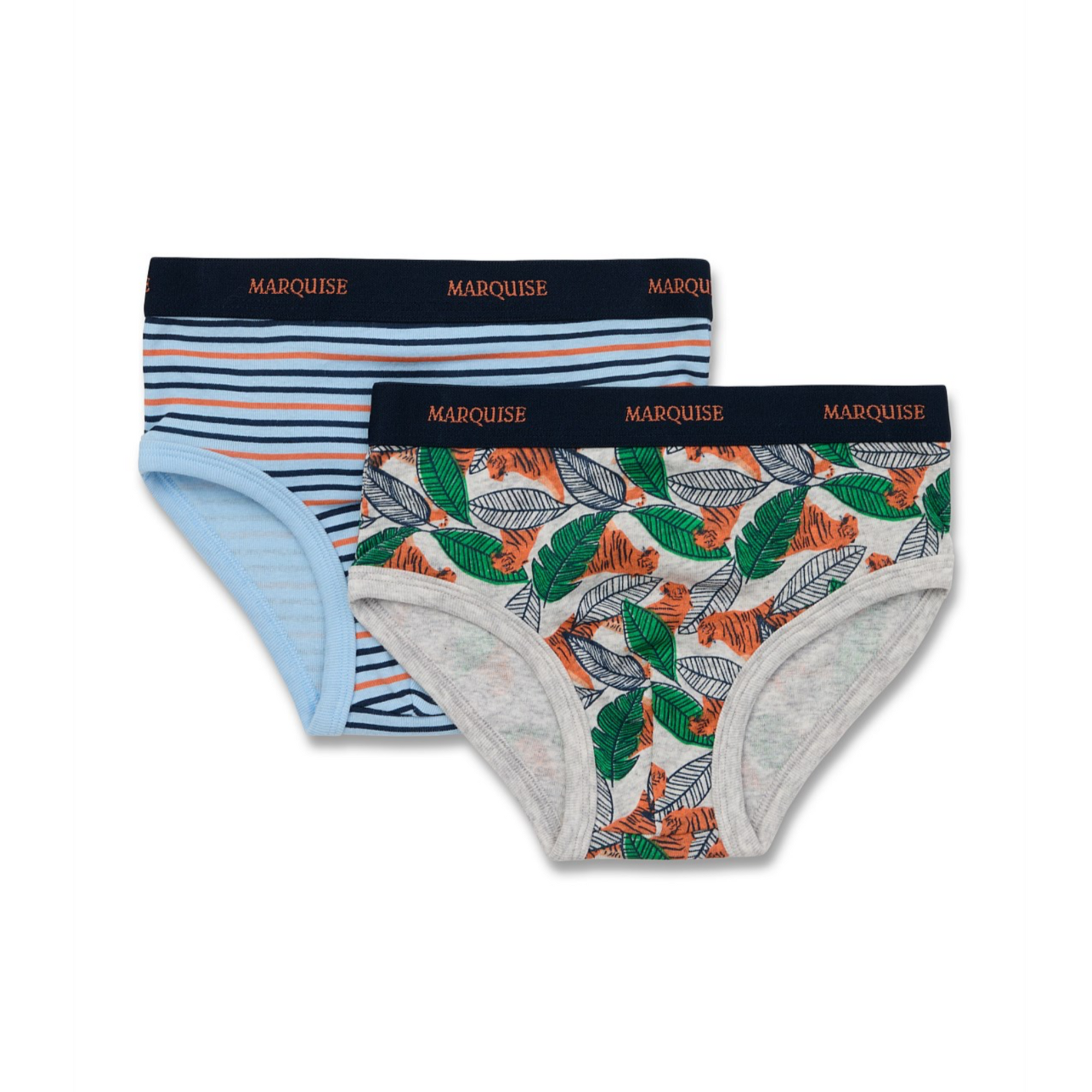 Marquise Boys Underwear 2 Pack - Jungle Print/Stripe