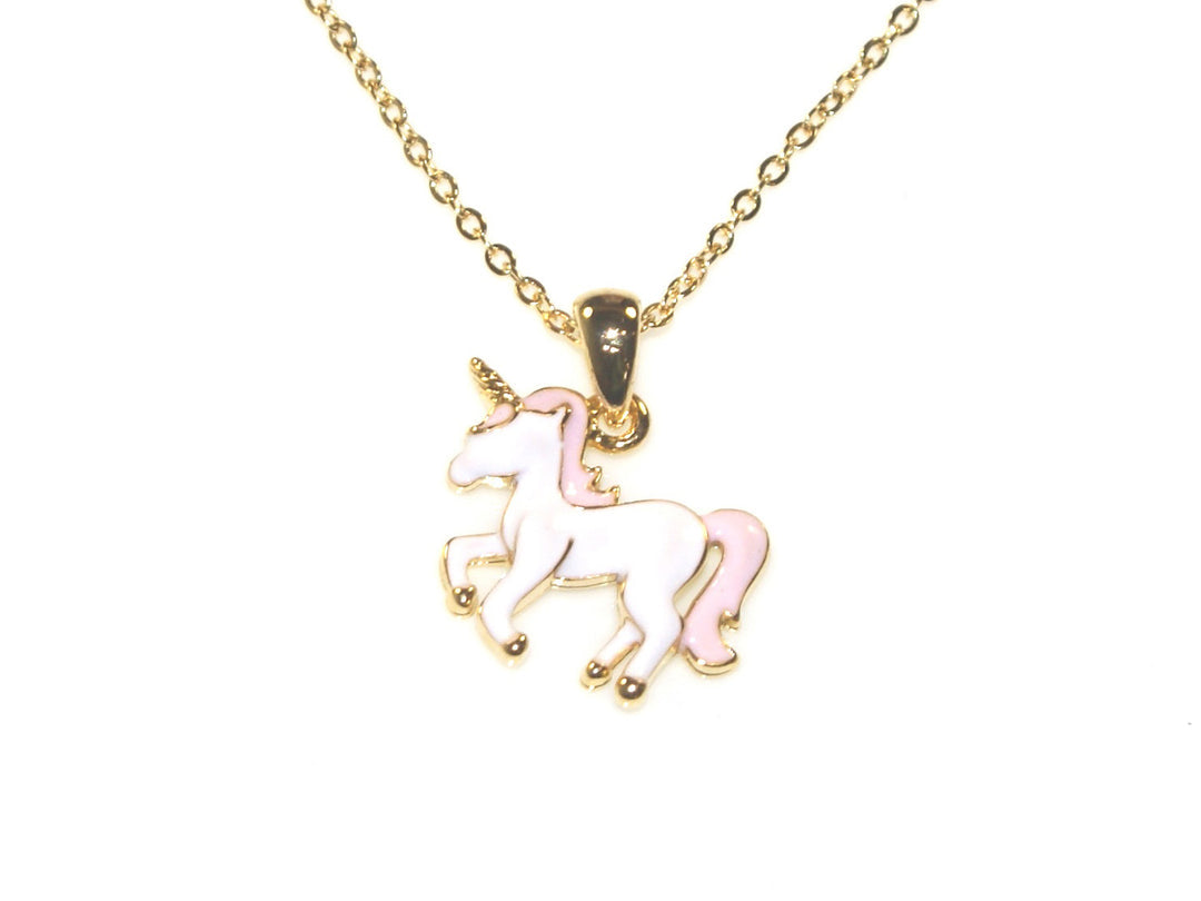 Goody Gumdrops Unicorn Necklace - Gold/white/pink