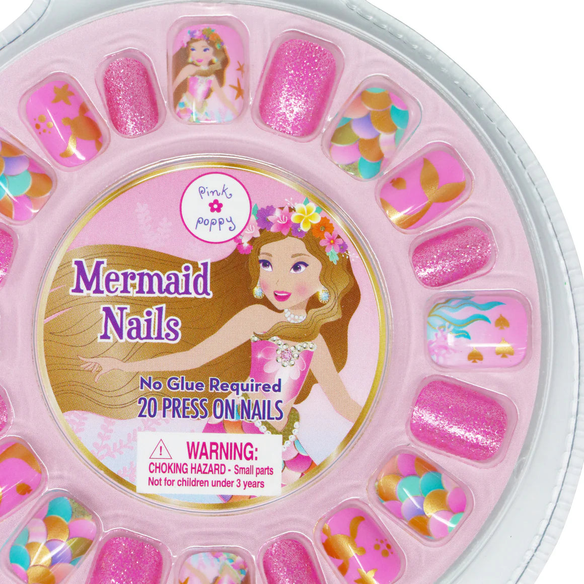 Pink Poppy Enchanted Mermaid Press On Nails