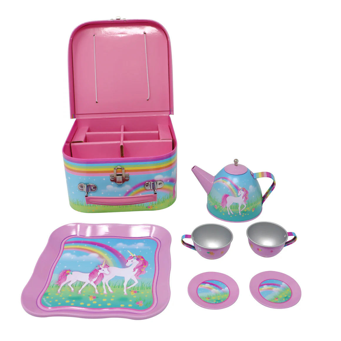 Pink Poppy Stardust Unicorn Tea Set - 7 piece