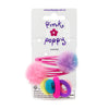 Pink Poppy Pom Pom Hair Clips and Elastics