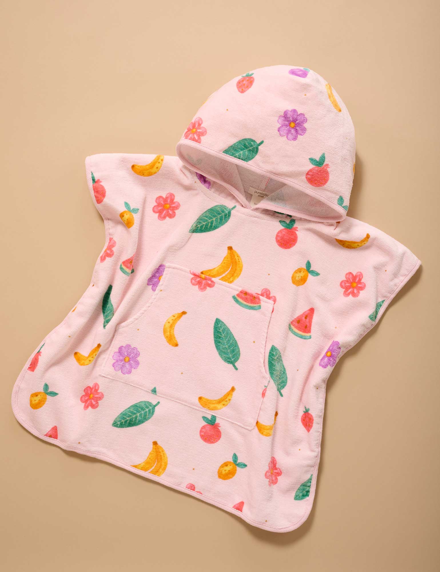 Purebaby Towelling Poncho - Tropical Fruity Print