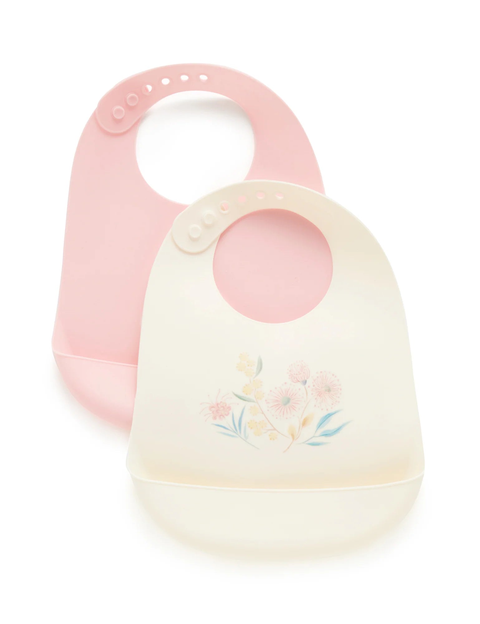 Purebaby Blossom 2 Pack Silicone Bib