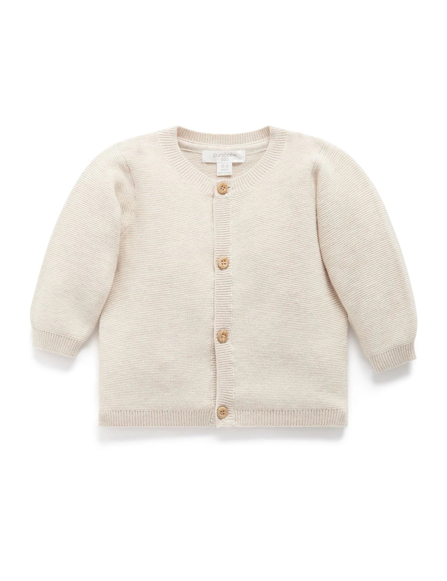 Purebaby Textured Cardigan - Wheat Melange