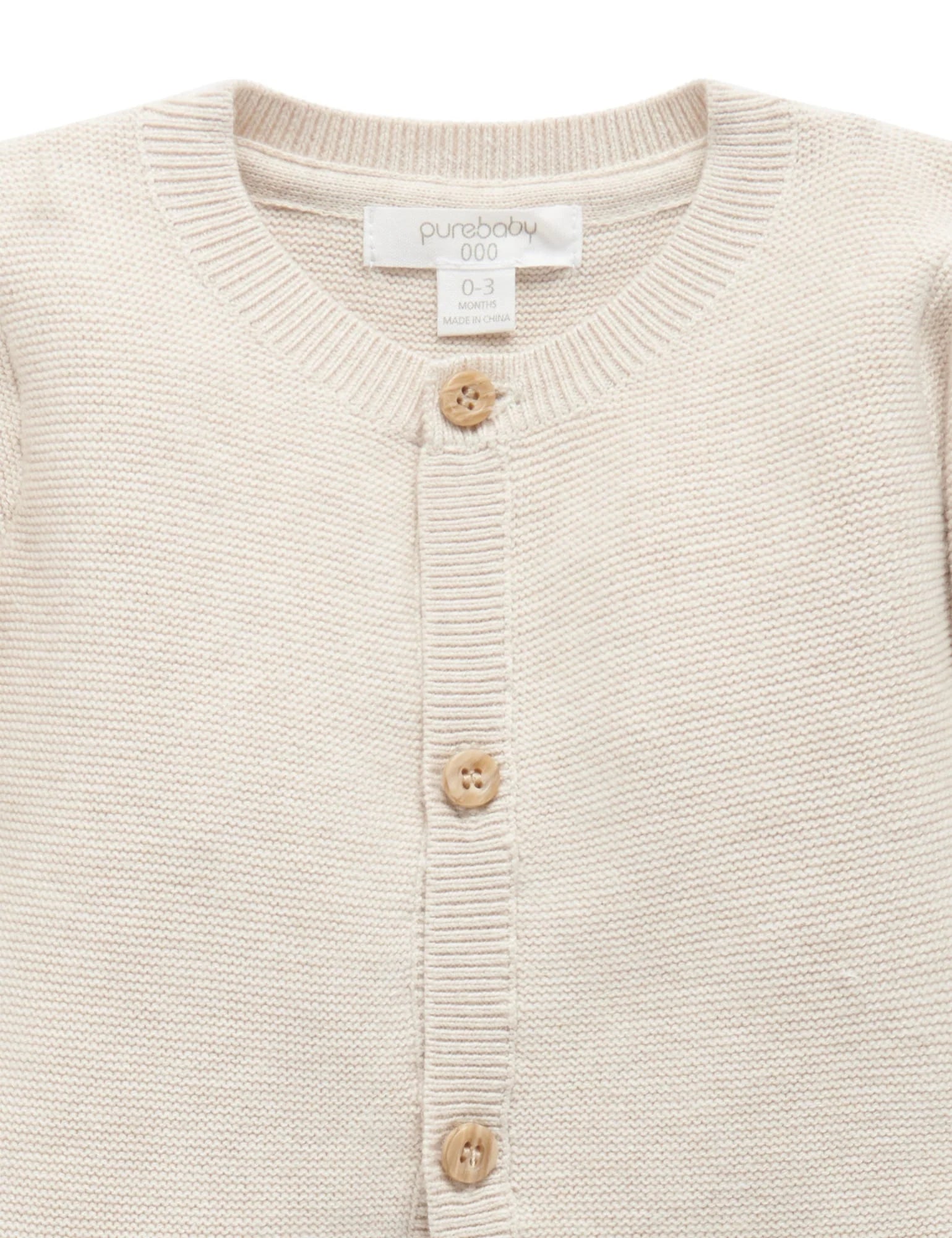 Purebaby Textured Cardigan - Wheat Melange