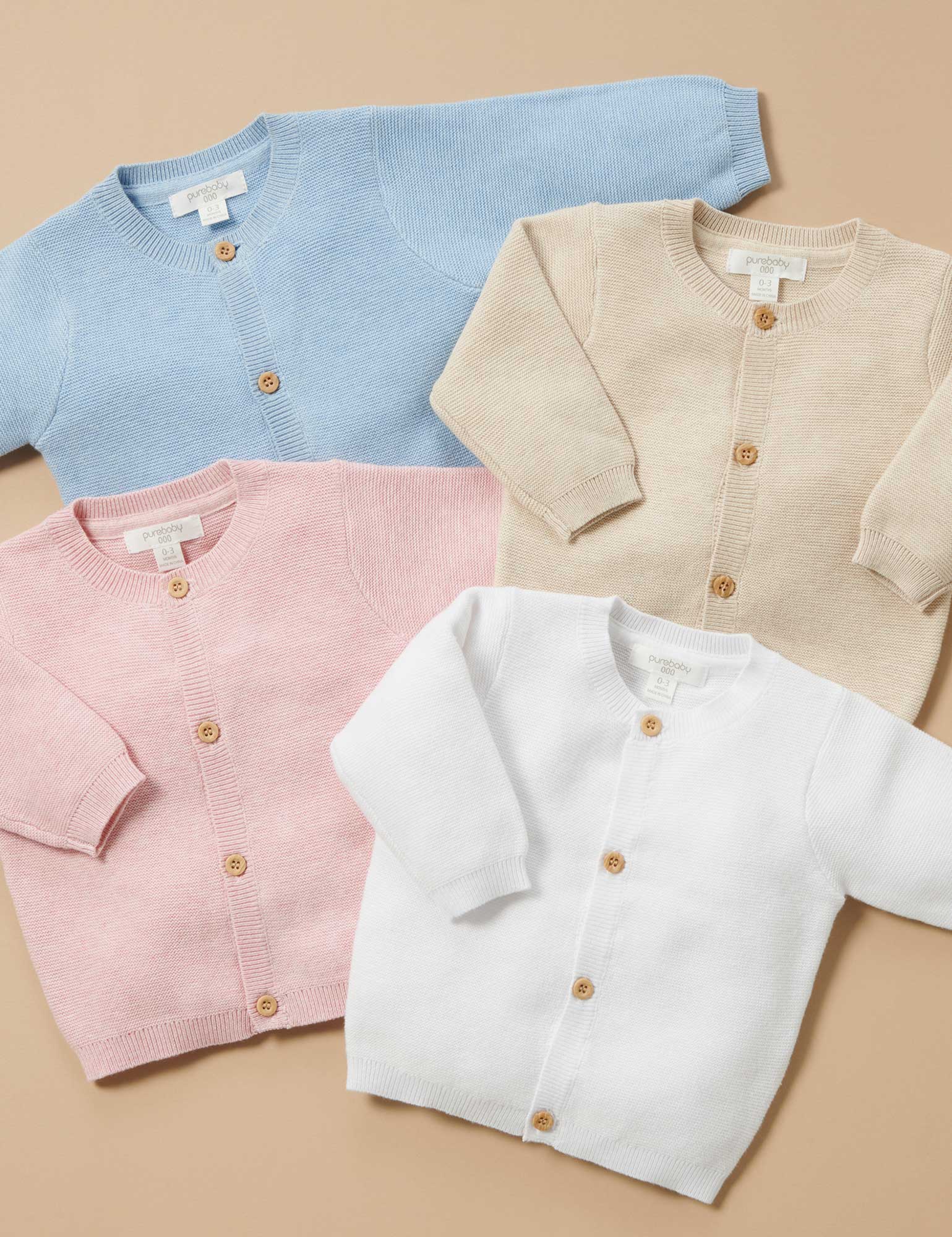 Purebaby Textured Cardigan - Wheat Melange