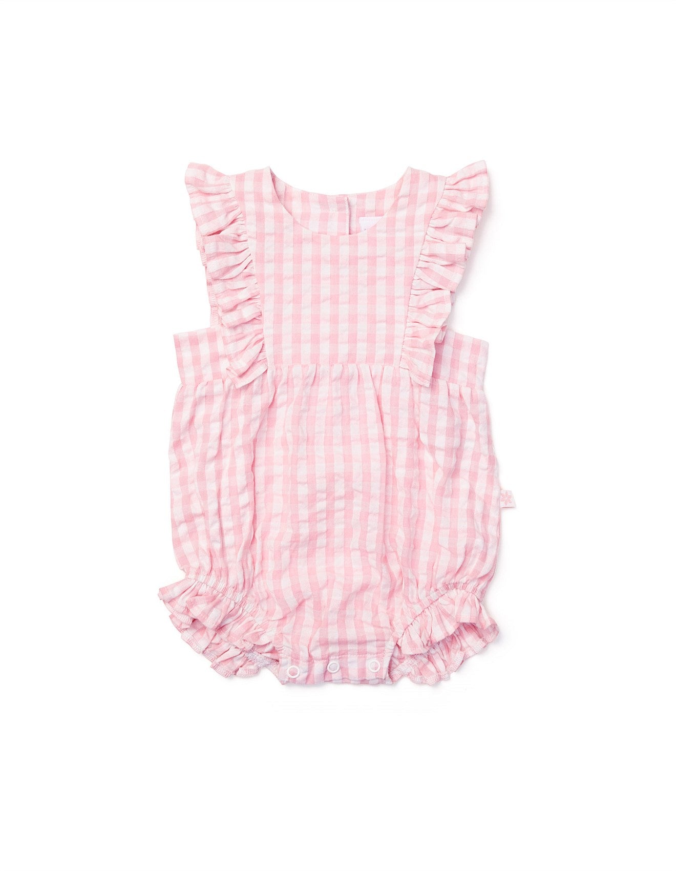 Marquise Seascape Woven Gingham Romper - Pink Gingham