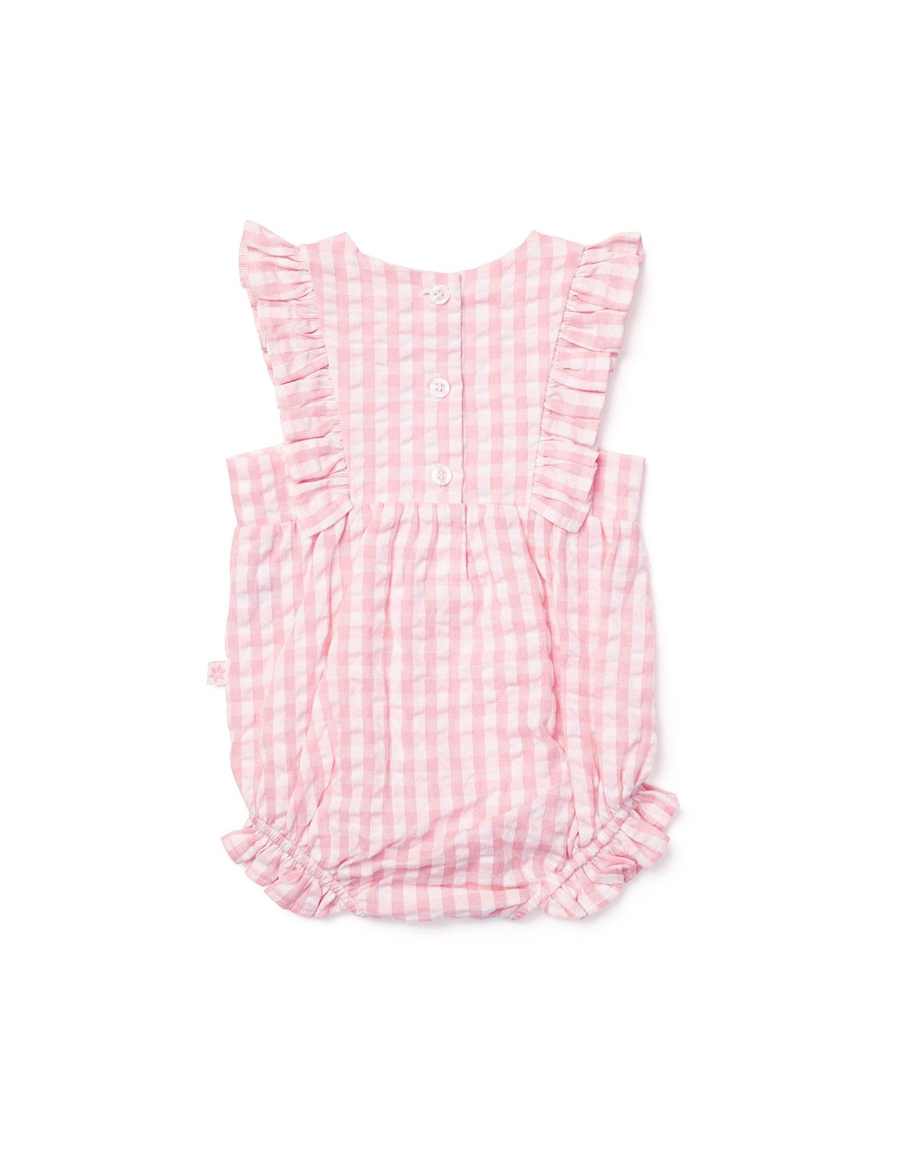 Marquise Seascape Woven Gingham Romper - Pink Gingham