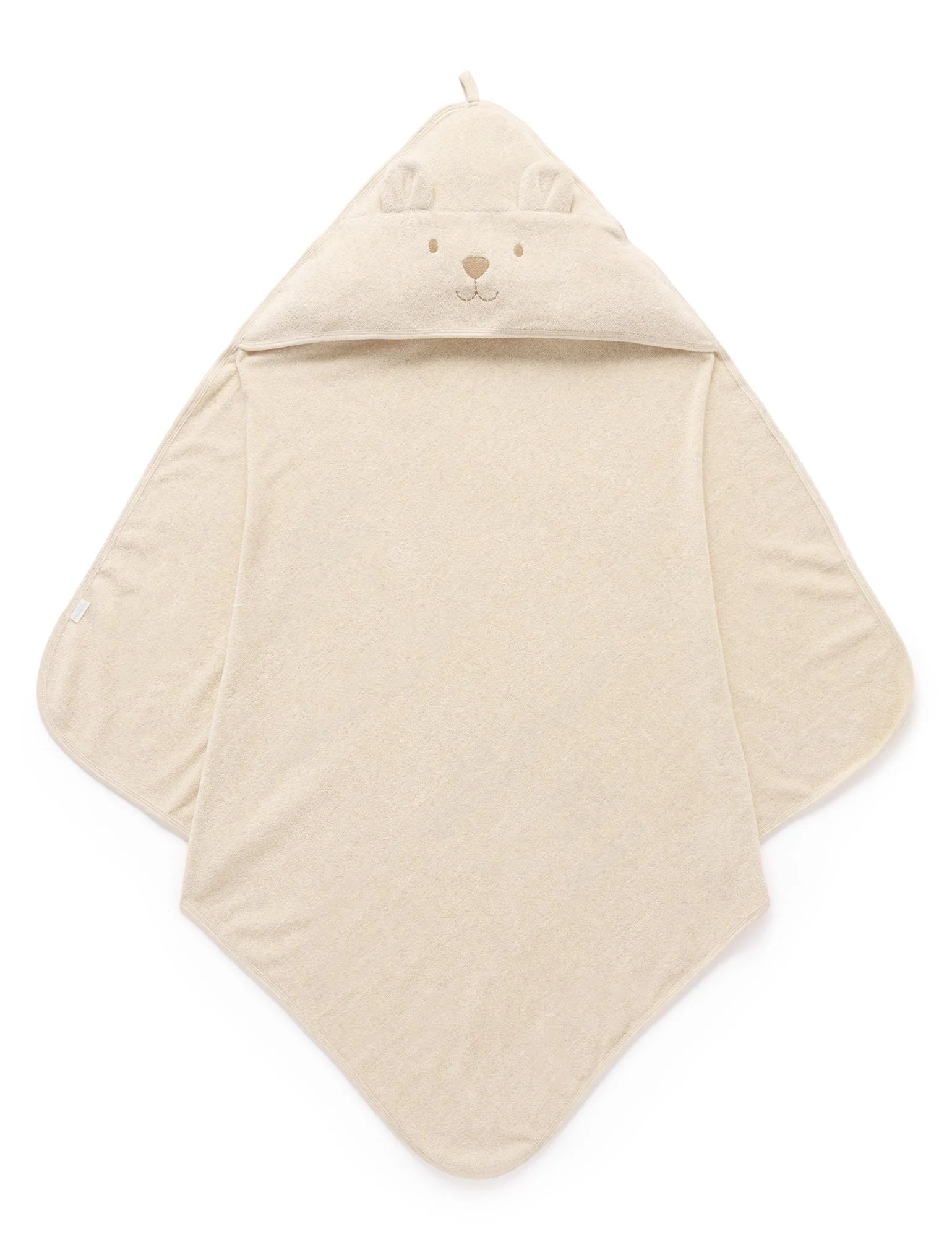 Purebaby Hooded Bear Towel - Wheat Melange