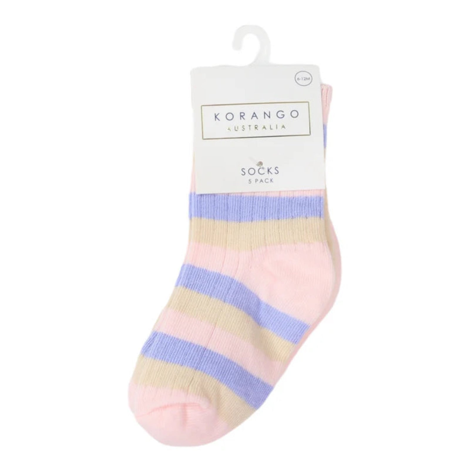 Korango | 5 Pack Ribbed Socks - Assorted