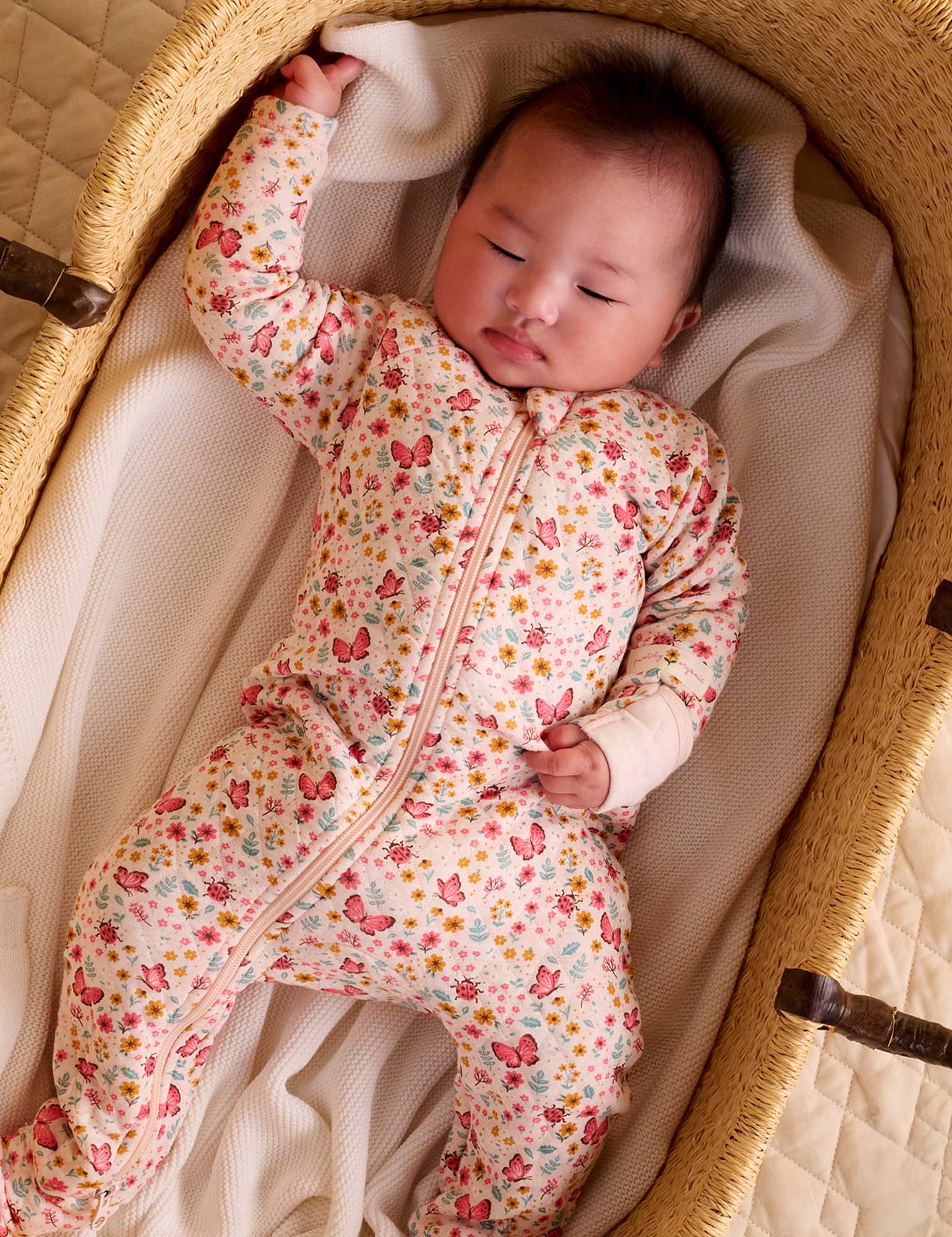 Purebaby Quilted Growsuit - Butterfly Print