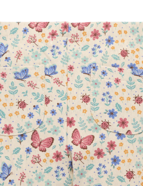 Purebaby Thick Leggings with Pockets - Sapphire Butterfly Print