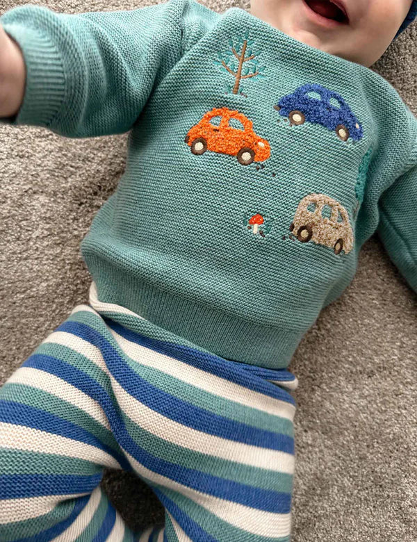 Purebaby Woodland Jumper - Duck Egg Melange