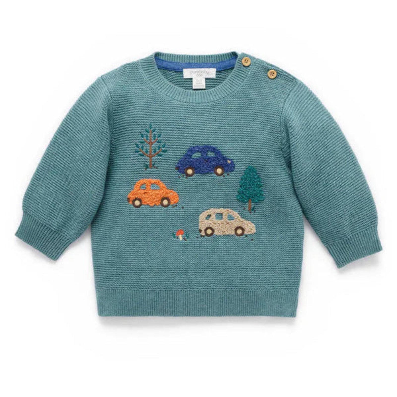 Purebaby Woodland Jumper - Duck Egg Melange