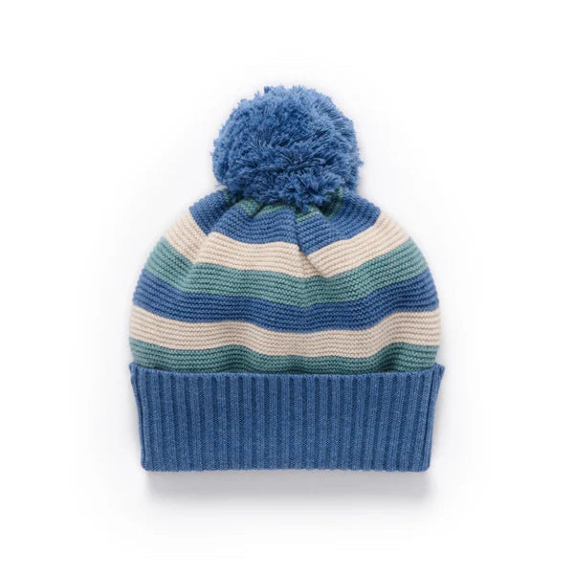 Purebaby Striped Beanie -  Duck Egg Stripe