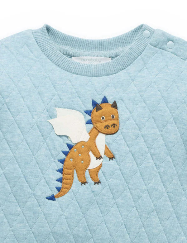 Purebaby Quilted Track Set - Dragon Print
