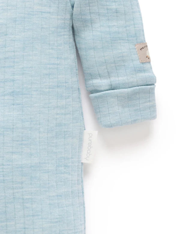Purebaby Merino Growsuit -  Moonstone Melange