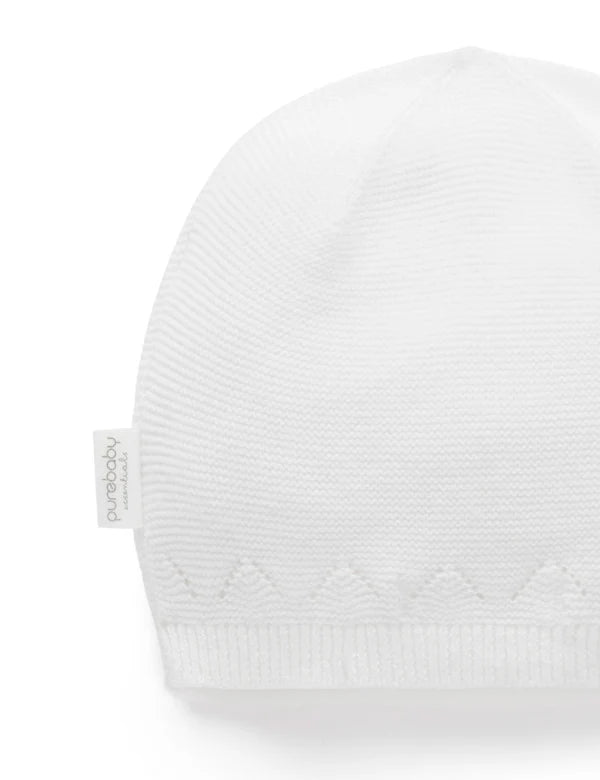 Purebaby Essential Layette Beanie - Vanilla