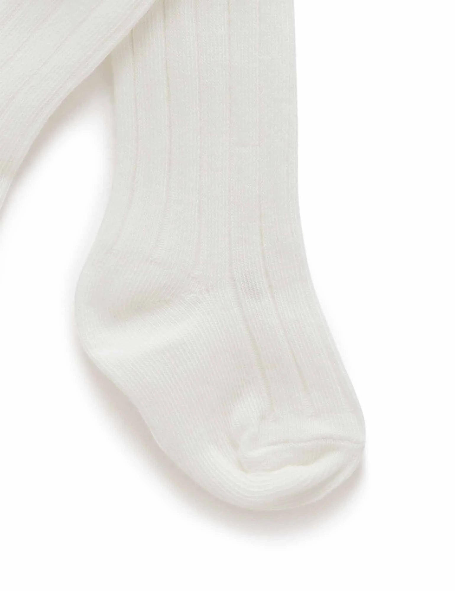 Purebaby Rib Tights - Vanilla