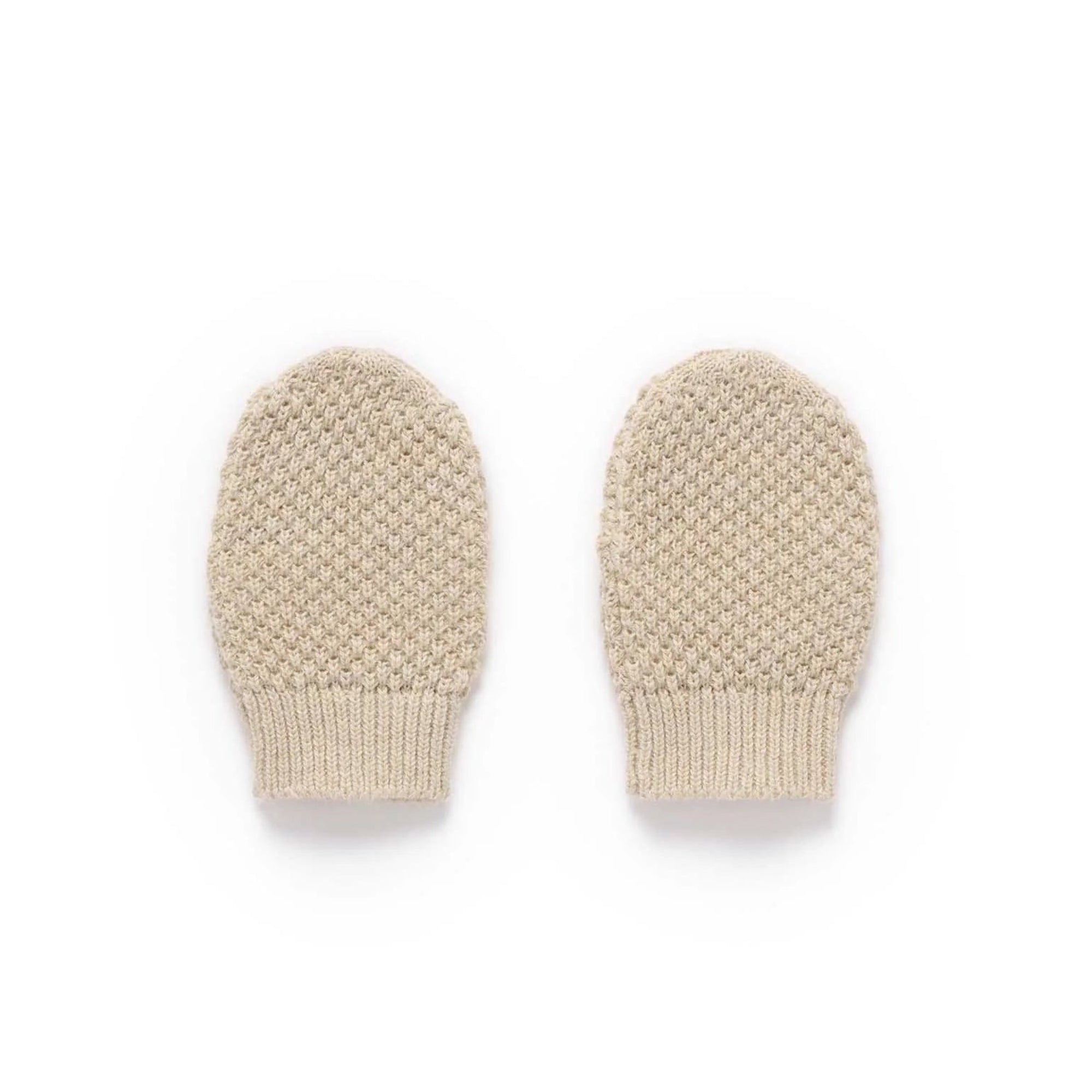Purebaby Knitted Mittens - Oatmeal Melange