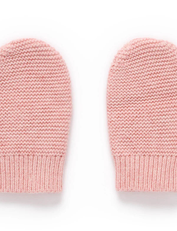 Purebaby Knitted Mittens - Blush Melange