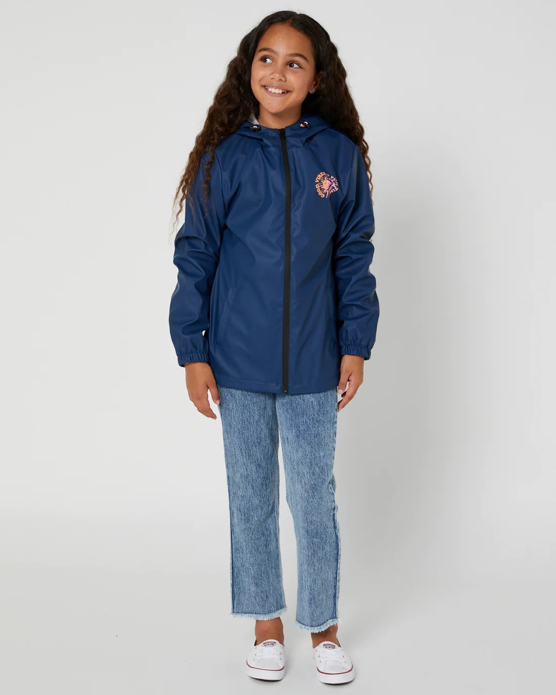 Alphabet Soup Balance Raincoat - Navy