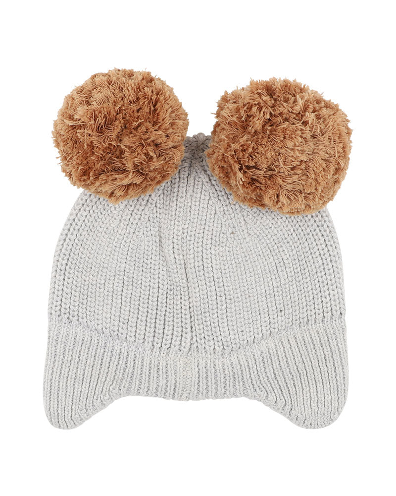 Bebe Toby Pom Pom Beanie - Pebble Marle