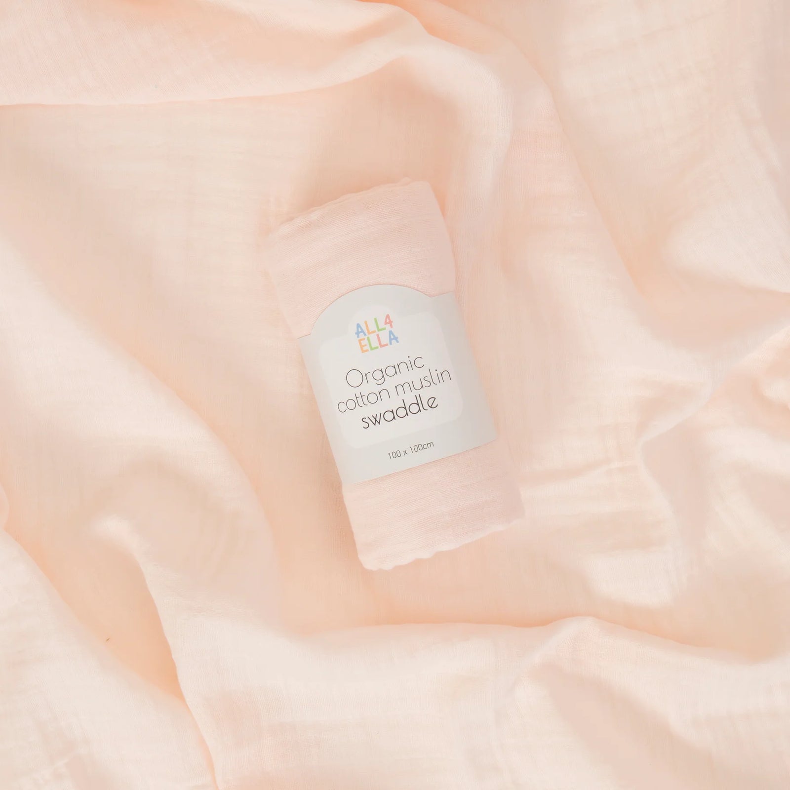 All 4 Ella Muslin Swaddle - Baby Pink
