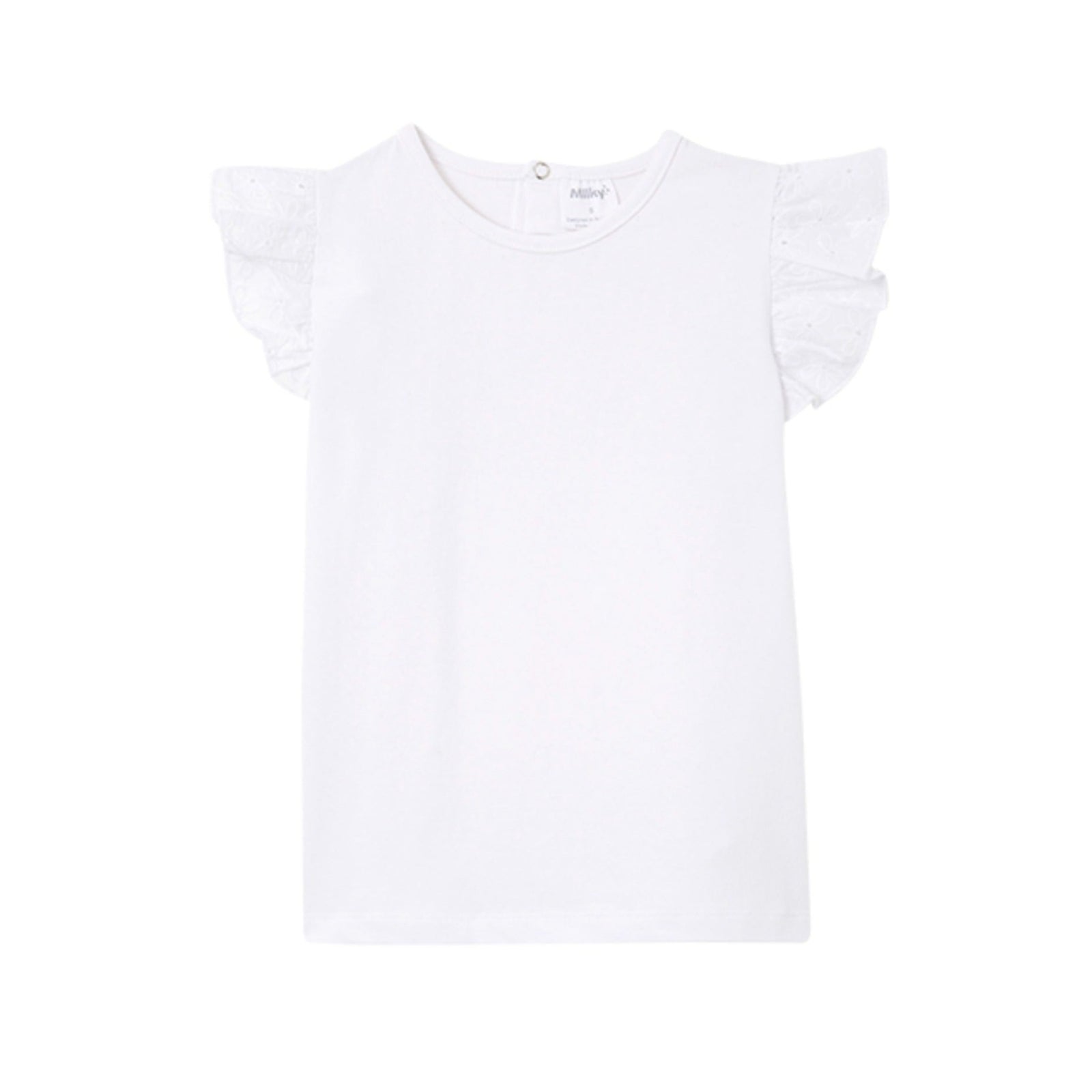 Milky White Broderie Frill Tee