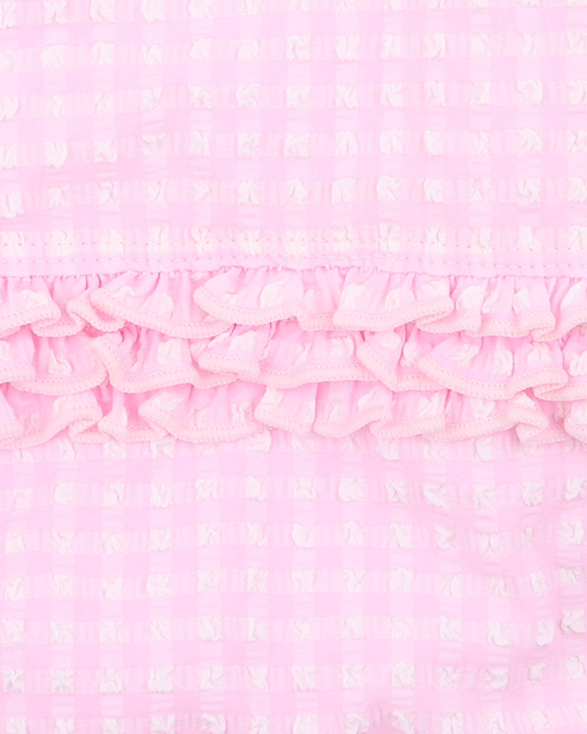 Pink Gingham Ls Sunsuit