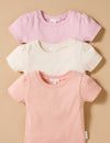 Purebaby Pointelle Short Sleeve Tee - Popsicle