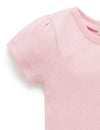 Purebaby Pointelle Short Sleeve Tee - Popsicle