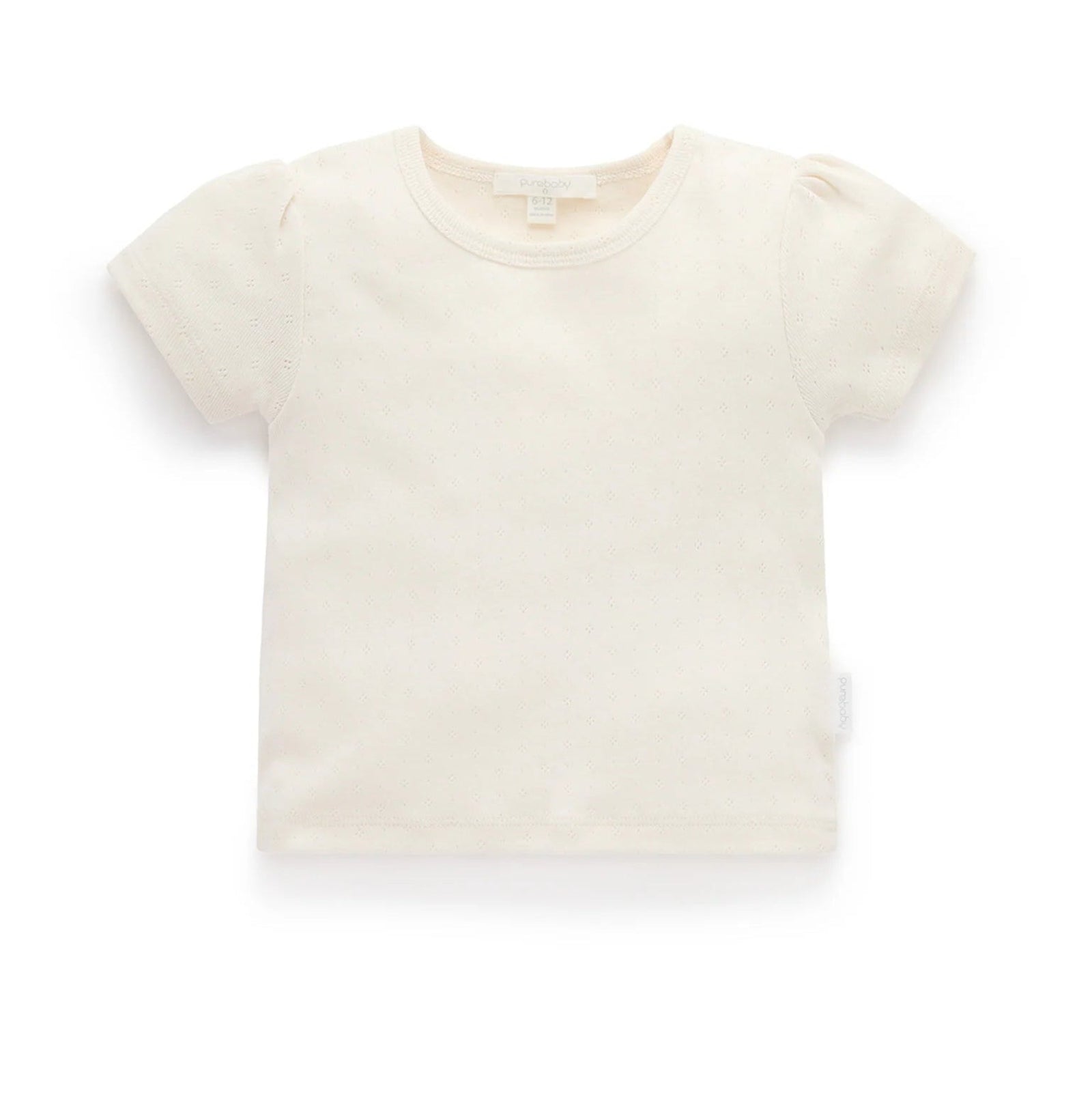 Purebaby Pointelle Tee - Cloud