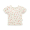 Purebaby Short Rib Tee - Cloud  Daisy