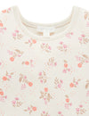 Purebaby Short Rib Tee - Cloud  Daisy