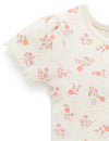 Purebaby Short Rib Tee - Cloud  Daisy