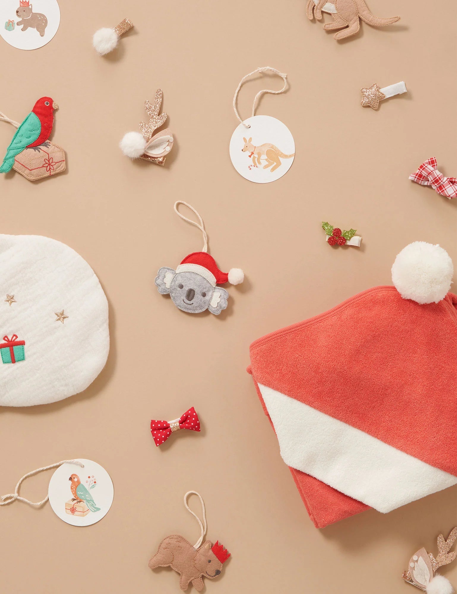 Purebaby Hooded Santa Towel - Vintage Red