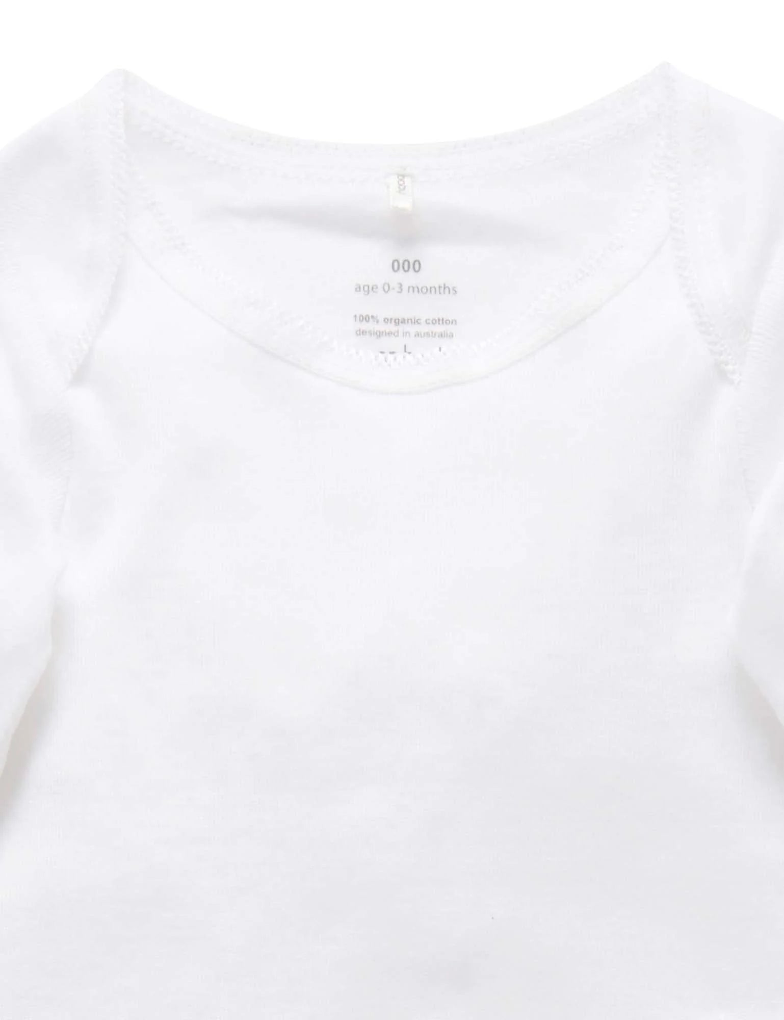 Purebaby Easy Neck L/S Bodysuit 2 Pack - White