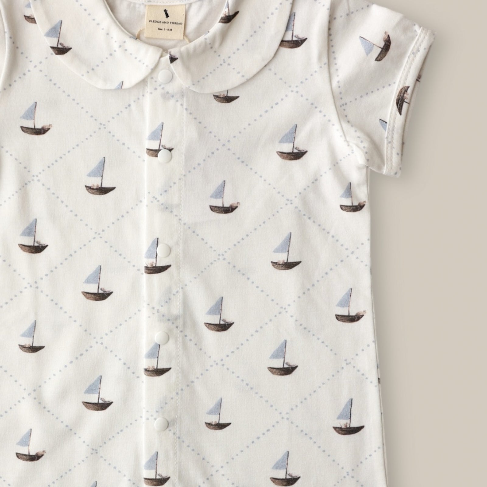 Fledge And Thread Romper - Sailboat