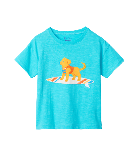 Hatley Puppy Surf Toddler Slouchy Tee - Blue Curacao