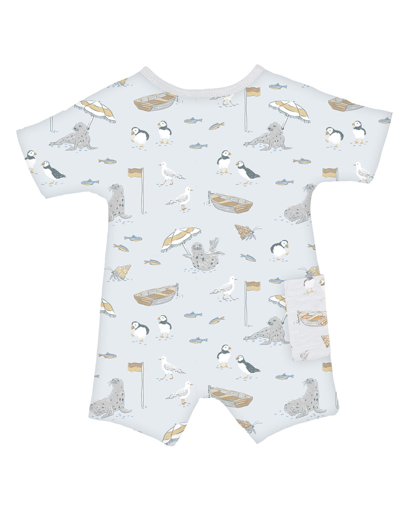 Fox & Finch Puffin Print SS Romper