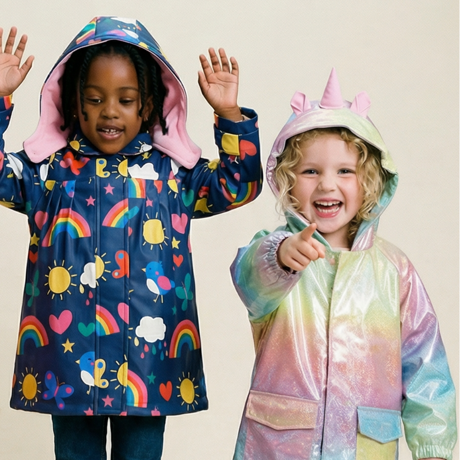 Korango Spring Rainbow Raincoat - Navy