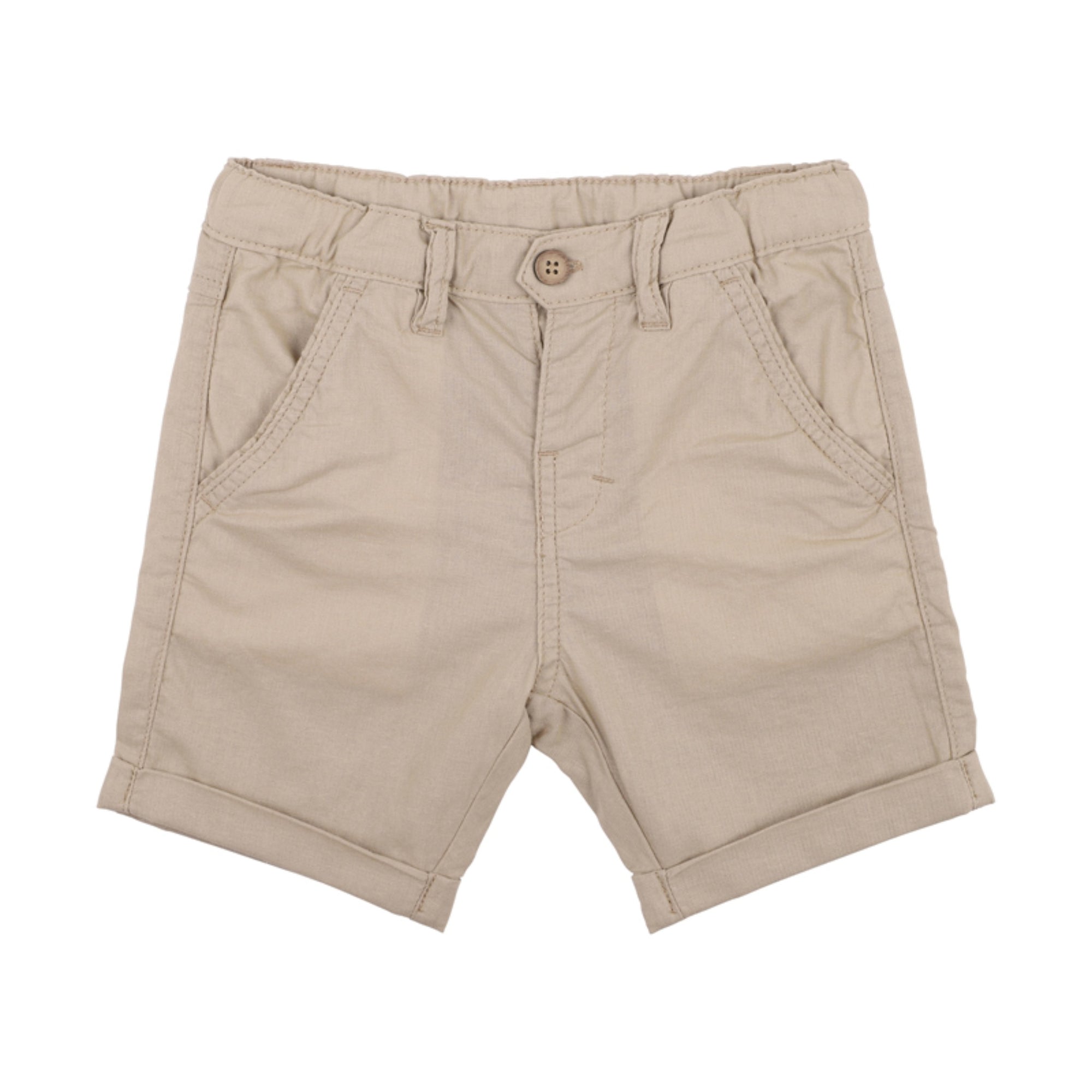 Bebe Stone Linen Blend Shorts - Stone