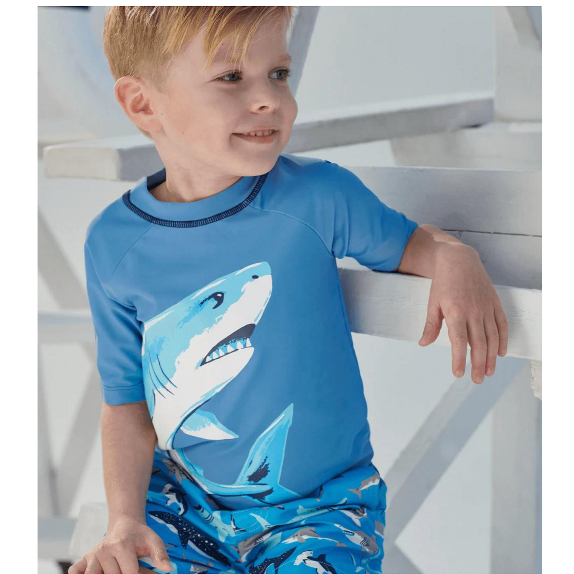 Hatley Boys Deep Sea Shark Short Sleeve Rashguard